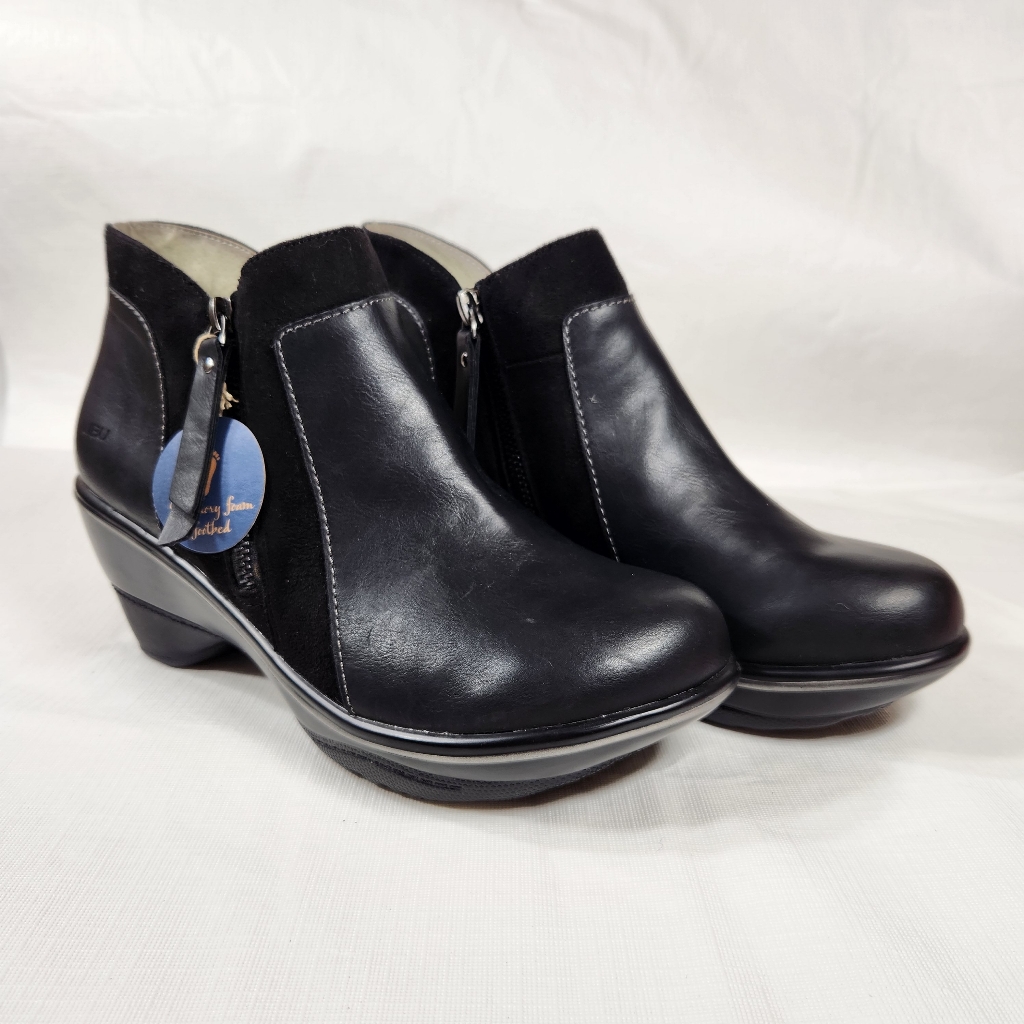 Jbu Jambu Boots Womens 8.5m Pilot Encore Ankle Black Vegan Leather Zipper Ankle
